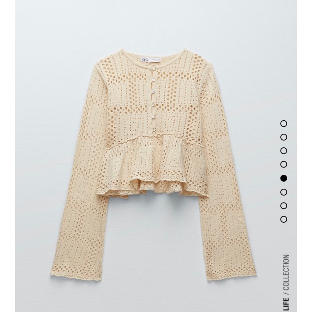 ZARA CROCHETED KNIT TOP NWT